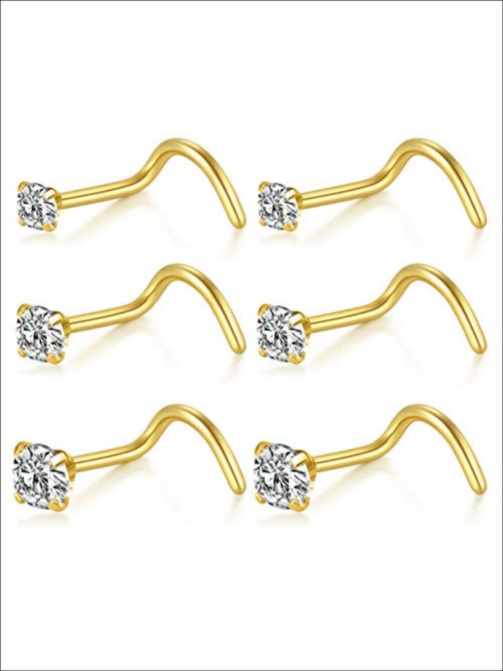 20G Surgical Steel Nose Screw Studs 1.5mm 2mm 2.5mm CZ Nostril Piercing Jewelry